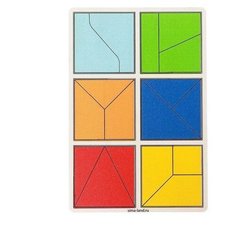 Головоломка Лесная мастерская "Сложи квадрат", пазл для малышей, 1 уровень - усложненный