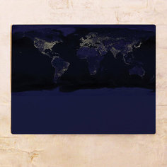 Ночная карта мира 60х80 см Декоративная жесть