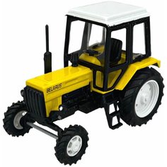 Коллекционная модель, Трактор, Машинка детская, игрушки для мальчиков, металлический, желтый, масштаб 1/43, в подарок, размер - 10 см Yar Team