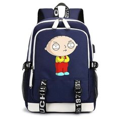 Рюкзак Стьюи Гриффин (Family Guy) синий с USB-портом №4 Noname