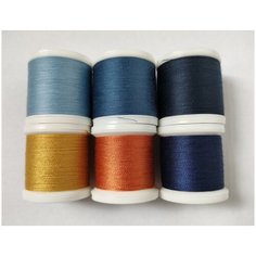 Набор ниток Aerofil №120, 3*400 м, Aerofil №35 3*100м Джинсовый Madeira