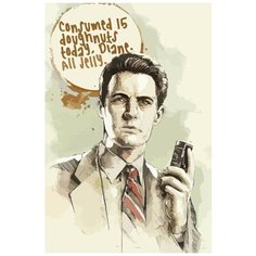 Картина по номерам на холсте Сериал Твин пикс (Дэвид Линч, Дора Палмер, детектив) - 7948 В 60x40