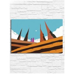 Картина по номерам на холсте абстракция (пустыня, дюна) - 9258 Г 20x30