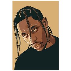 Картина по номерам на холсте Музыка Трэвис Скотт - 6639 В 60x40