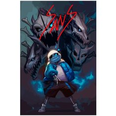 Картина по номерам на холсте Undertale Sans - 1 40 x 60