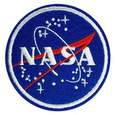 Нашивка "NASA белый кант" (шеврон, патч, декор, аппликация, заплатка) на липучке Velcro на одежду Сибирская вышивальная фабрика