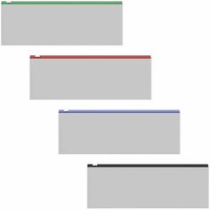 Папка-конверт на ZIP-молнии 190х70 мм, 120 мкм, ErichKrause, Fizzy Clear, прозрачная, микс