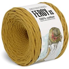 Трикотажная пряжа для вязания / Лицевая / 110м / XS 3-5мм / Соломенный Fergy