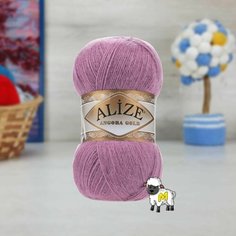 Пряжа ALIZE Angora Gold, роза - 28, 20% шерсть, 80% акрил, 5 мотков, 100 г, 550 м.