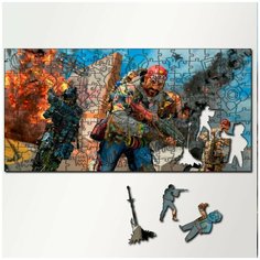 Пазл из дерева с фигурками, 230 деталей, 46х23 см игры Call Of Duty Black Ops 4 - 5306 Puzzle Wood