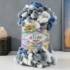 Пряжа "Puffy color" 100 % микрополиэстер 9м/100г (6075) Alize