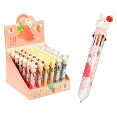 Ручка шариковая "Зайчик" 10-цветная, 0.5 мм, микс (штрихкод на штуке) Noname