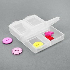 Органайзер для бисера, 6,4 × 4,4 × 1,3 см, цвет прозрачный Noname
