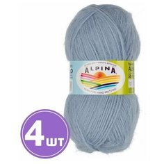 Пряжа полушерсть Alpina Альпина ALPACA POLLO классическая средняя, альпака/акрил, цвет 04 Светло-голубой, 125 м, 4 шт по 50 г