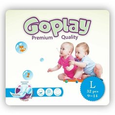 Подгузники GoPlay Premium Quality L (9-14 кг), упаковка 32 шт