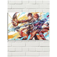 Картина по номерам игра Gensgin Impact Тарталья - 7798 Г 60x40