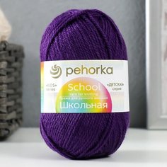 Пехорский текстиль Пряжа "Школьная" 100% акрил 150м/50гр (698 т. фиолетовый) Пехорка