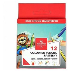 Карандаши цветные короткие KOH-I-NOOR Лев 12цв/наб картон. уп. 3522012034KS