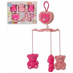 Музыкальная Подвеска с игрушками на мобиль Розовый /Мобиль на кроватку для новорожденных / Tong DE