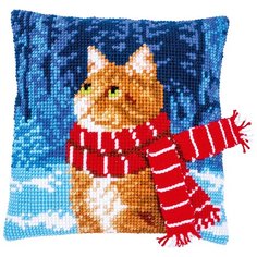 Vervaco Набор для вышивания подушки Кот в шарфе 40 х 40 см, PN-0196702