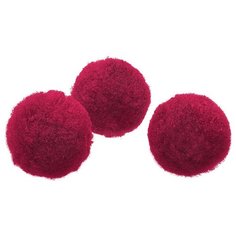 Помпоны для декорирования, творчества и рукоделия 50 мм малиновые, 10 шт. Китай