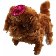 Интерактивная лающая мохнатая собачка в шляпке Игрушка Праздник