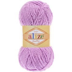 Пряжа Alize Softy (Ализе Софти) - 2 мотка Цвет: 672, Нежно-розовый 100% микрополиэстер 50 г / 115 м