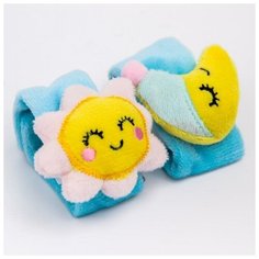 Погремушка - браслетик развивающая «Счастливый малыш», набор 2 шт.