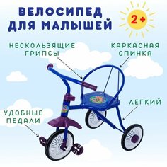 Велосипед дружик трёхколёсный для самых маленьких 2+ с облегчённой конструкцией цвет синий