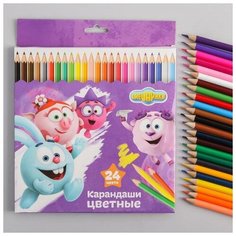 Карандаши цветные 24 цвета "Смешарики", "Друзья"./В упаковке шт: 1