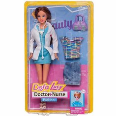 Игровой набор Кукла Defa Lucy Доктор в белом халате с дополнительным комплектом одежды и игровыми предметами 29 см