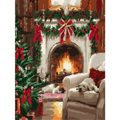 Картина по номерам Рождественский очаг 40х50 см Hobby Home