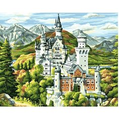 Картина по номерам Замок Нойшванштайн в горах 40х50 см Hobby Home