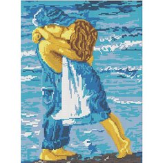 Вышивка бисером картины Поцелуй 30*38см Светлица