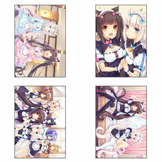 Плакат 4 шт набор А4 по аниме Nekopara / Некопара / Кошачий Рай постер №4 нет бренда