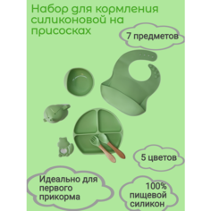 Набор для кормления, посуда детская зеленый Тим тойс