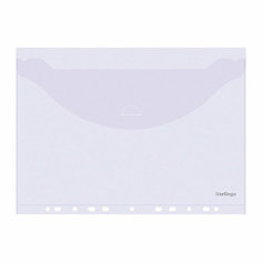 Папка-конверт с перфорацией с клапаном Berlingo, А4, 180мкм, прозрачная, 283907