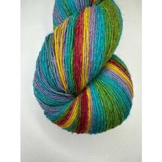 Пряжа для вязания шерсть 6/1 lilac-red-yellow-light blue 209-220 грамм Нет бренда