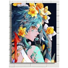 Картина по номерам Игра Genshin impact (Генишин, Ху Тао, Делюк, Сахароза, Сяо) - 8279 В 30x40