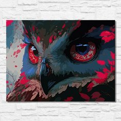 Картина по номерам на холсте птицы красочная совушка - 12395 Г 30x40