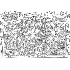 Раскраска огромная лабиринт "цирк" 100х70см тубус-коробка PA094 Проф Пресс