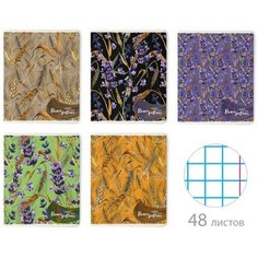 Тетрадь 48л кл Цветы и колоски, обл мел карт, УФ-лак, 60 г/кв. м, микс 9877652 Альт