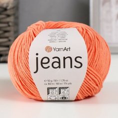 Пряжа "Jeans" 55% хлопок, 45% акрил 160м/50гр (23 св. оранжевый) Yarn Art