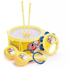 Набор музыкальных инструментов детских игрушечных (барабан, маракасы, бубен) Oubaoloon 8044 в пакете