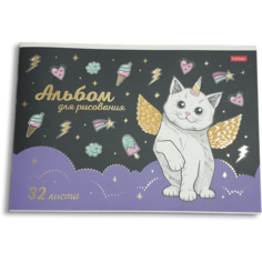 Альбом для рисования Кошка А4 32л Hatber