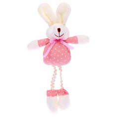 Мягкая игрушка «Зайка с бантом» на подвесе, цвет микс Нет бренда