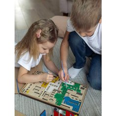 Набор для поделок и творчества, пазл конструктор Антистресс, 3D деревянная многослойная раскраска для детей и взрослых Roxuy