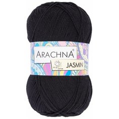 Пряжа ARACHNA JASMIN 80% хлопок, 20% полиэстер 5 шт. х 100 г 250 м N115 черный