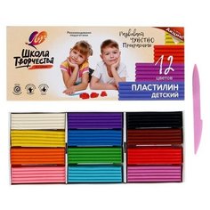 Пластилин 12 цветов 240 г "Школа творчества" Нет бренда