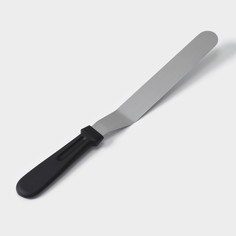 Лопатка-палетка с пластиковой ручкой, изогнутая, 32 см, рабочая поверхность 19,5 см, цвет черный No Brand